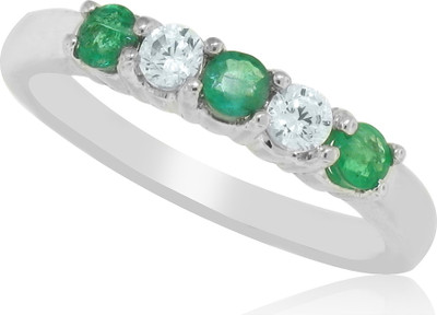 48% OFF on MyTreasurez Sterling Silver 14K White Gold Plated Ring