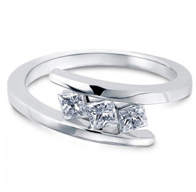 40% OFF on JacknJewel Perfection Silver Diamond Silver Plated Ring