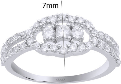 41% OFF on Clara The Effi Sterling Silver Swarovski Crystal Rhodium Plated Ring