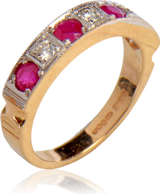 15% OFF on Rakam Gold Ruby, Diamond 18K Yellow Gold Plated 18 K Ring