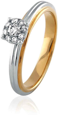23% OFF on Velvetcase Classic Diamond Frame Engagement Yellow Gold 18 K Ring