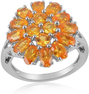 37% OFF on RosesNRibbons Sterling Silver Garnet Rhodium Plated Ring