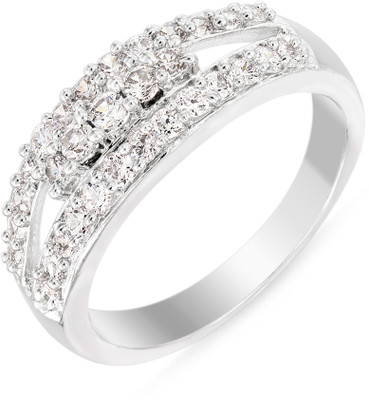 41% OFF on Mahi Outshining Brass, Alloy Zircon Rhodium Plated Ring