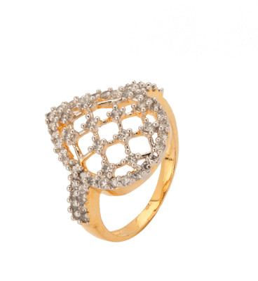 27% OFF on Voylla Glamorous Tear Drop Styled Cz Encrusted Metal Cubic Zirconia Rhodium Plated Ring