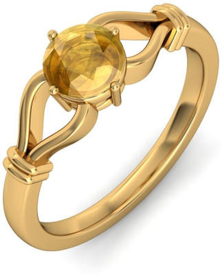 BlueStone The Regal Rose Gold Citrine 18K Yellow Gold Plated 18 K Ring