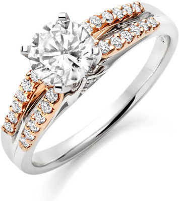 68% OFF on Ziveg 92.5 Sterling Silver Made With Swarovski Zirconia Silver Swarovski Crystal Platinum Plated Ring