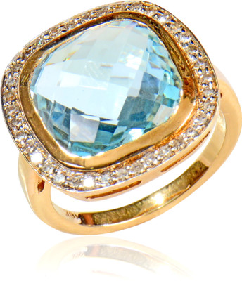 15% OFF on Rakam Gold Topaz, Diamond 18K Yellow Gold Plated 18 K Ring
