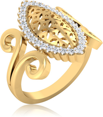 31% OFF on Forevercarat Diamond Paisley Silver Diamond 14K Yellow Gold Plated Ring