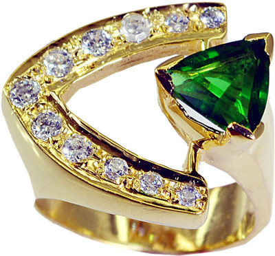 24% OFF on Riyo Seductive Multi Cz Copper Cubic Zirconia 18K Yellow Gold Plated Ring