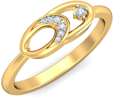 Demira Jewels Dazzling Elliptical Yellow Gold Diamond 14 K Ring