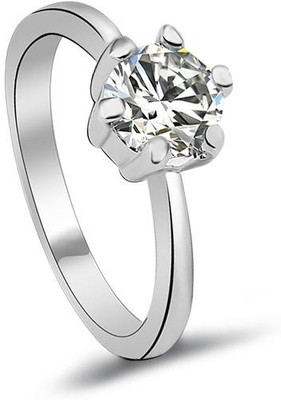 33% OFF on Ouxi Swarovski Elements Solitaire Zinc Rhodium Plated Ring 33% OFF on Ouxi Swarovski Elements Solitaire Zinc Rhodium Plated Ring