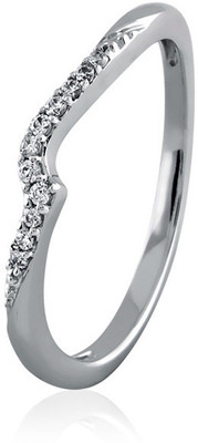 29% OFF on Velvetcase Diamond Wave Band White Gold 18K White Gold Plated 18 K Ring