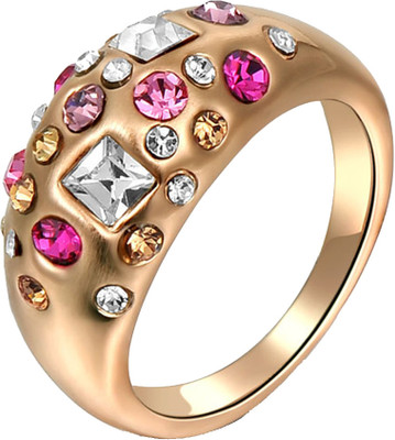 65% OFF on Kaizer Jewelry Alloy Cubic Zirconia 18K Rose Gold Plated Ring