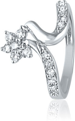 34% OFF on Mahi Elegant Twist Alloy, Brass Cubic Zirconia Rhodium Plated Ring