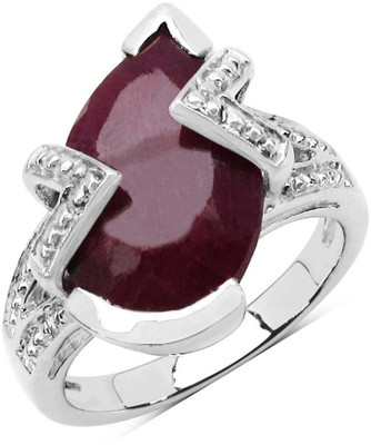 60% OFF on Johareez Sterling Silver Ruby Rhodium Plated Ring