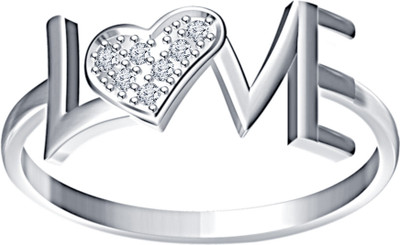 24% OFF on Devina Jewels Silver Diamond Platinum Plated Ring