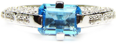 Silvantra Sterling Silver Topaz, Zircon Rhodium Plated Ring Silvantra Sterling Silver Topaz, Zircon Rhodium Plated Ring