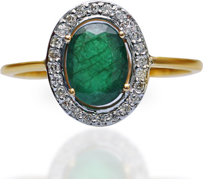 20% OFF on JacknJewel Precious Stone Gold Emerald 18K Yellow Gold Plated 18 K Ring