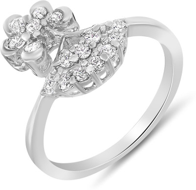 48% OFF on Mahi Ultra Chic Alloy, Brass Zircon Rhodium Plated Ring