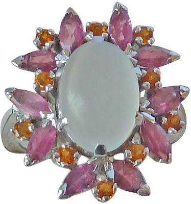 56% OFF on Surat Diamond Sterling Silver Moonstone, Tourmaline, Citrine Ring
