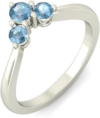 BlueStone The Divinity White Gold Aquamarine 18K White Gold Plated 18 K Ring