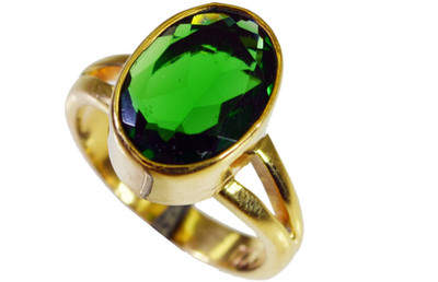25% OFF on Riyo Charmingstar Emerald Cz Copper Cubic Zirconia 18K Yellow Gold Plated Ring