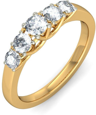 33% OFF on Amogh Jewels Sterling Silver Diamond 18K Yellow Gold Plated Ring