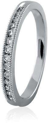 23% OFF on Velvetcase Channel Set Diamond Milgrain Eternity Band White Gold 18 K Ring