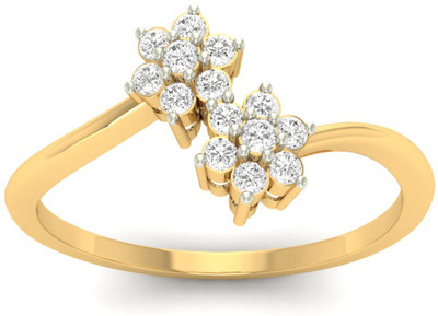 31% OFF on Jewels5 Glossy Abelia Yellow Gold Diamond Rhodium Plated 18 K Ring