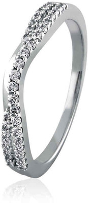 10% OFF on Velvetcase Double Diamond Contour Band White Gold 18 K Ring