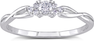 49% OFF on AG Jewellery Real Diamond Fashion SR0229 Sterling Silver Diamond Silver Plated Ring