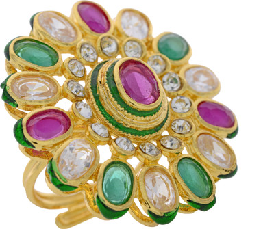 25% OFF on Pearls Cart Alloy Yellow Gold Plated Ring