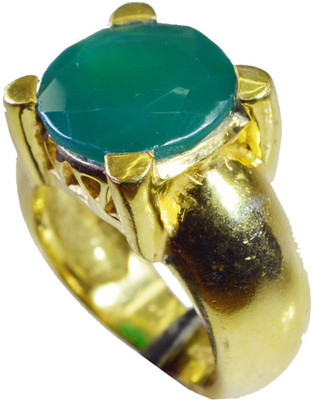 25% OFF on Riyo Winning Green Onyx Copper Onyx 18K Yellow Gold Plated Ring