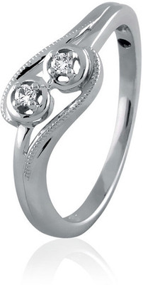 23% OFF on Velvetcase Trendy Duo Diamond Promise Ring White Gold 18K White Gold Plated 18 K Ring