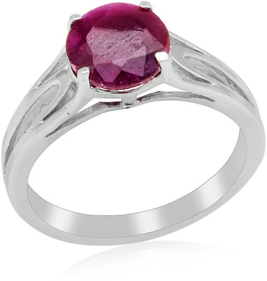 46% OFF on RosesNRibbons Ruby Orb Sterling Silver Ruby Rhodium Plated Ring