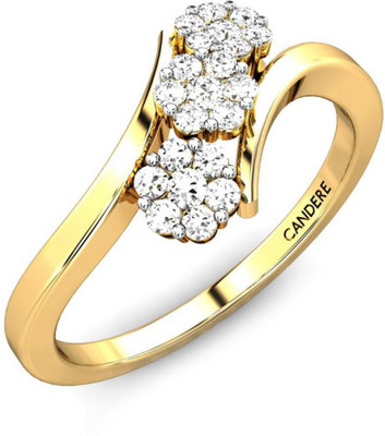 15% OFF on Candere Clover Yellow Gold Diamond 18 K Ring