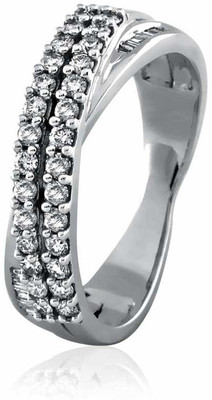 13% OFF on Velvetcase Double Orbit Diamond Eternity Band White Gold 18 K Ring