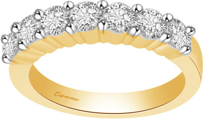 50% OFF on Ciemme 1.91 CT Stackable 7 Stone Silver Cubic Zirconia 18K Yellow Gold Plated Ring