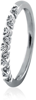 11% OFF on Velvetcase Diamond Wave Eternity Band White Gold 18 K Ring
