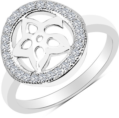 60% OFF on Enamelour Sterling Silver Cubic Zirconia Rhodium Plated Ring