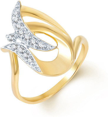 60% OFF on Sukkhi Fascinating Alloy Cubic Zirconia 18K Yellow Gold, Rhodium Plated Ring