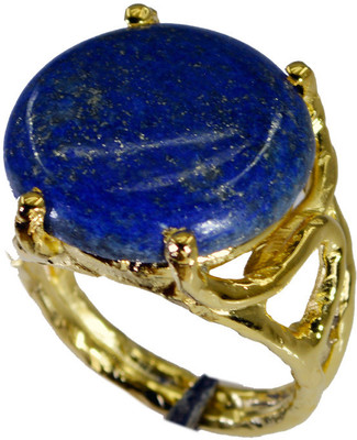 24% OFF on Riyo Beautiful Lapis Lazuli Copper Lapis Lazuli 18K Yellow Gold Plated Ring
