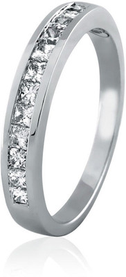17% OFF on Velvetcase Channel Set Princess Cut Diamond Eternity Band White Gold 18 K Ring