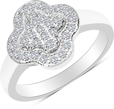 71% OFF on Silverona Sterling Silver Cubic Zirconia Rhodium Plated Ring