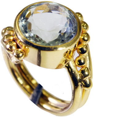 20% OFF on Riyo Fascinatingstar Green Amethyst Copper Amethyst 18K Yellow Gold Plated Ring
