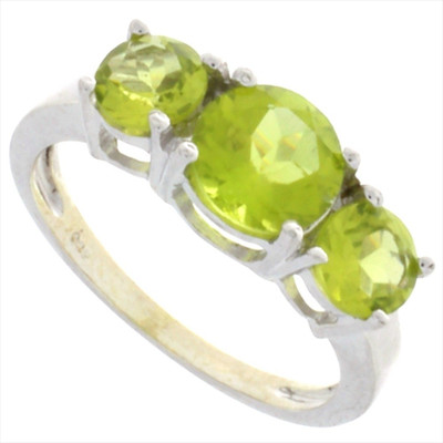 54% OFF on 925 Silver Silver Peridot Sterling Silver Plated Ring