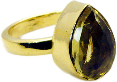 46% OFF on Riyo Seductive Lemon Quartz Copper Quartz 18K Yellow Gold Plated Ring