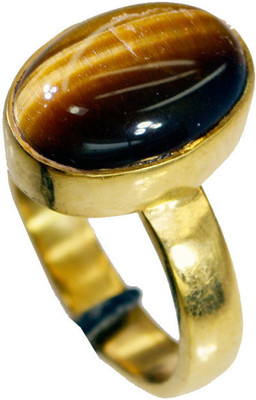 66% OFF on Riyo Handcrafted Tiger Eye Copper Onyx 18K Yellow Gold Plated Ring