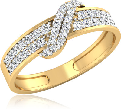 31% OFF on Forevercarat Classic Swirl Silver Diamond 14K Yellow Gold Plated Ring