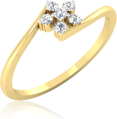 31% OFF on Forevercarat Camellia Silver Diamond 14K Yellow Gold Plated Ring